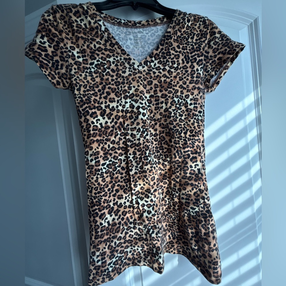 Leopard Print V-Neck Women's Top